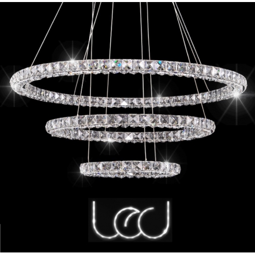 Żyrandol kryształowy RING 80x60x40cm 3 boki w kryształach K029